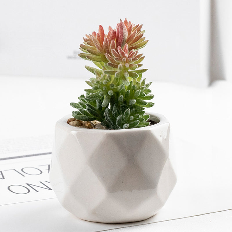 3 Pcs Artificial plant in white ceramic pot Pine Buds