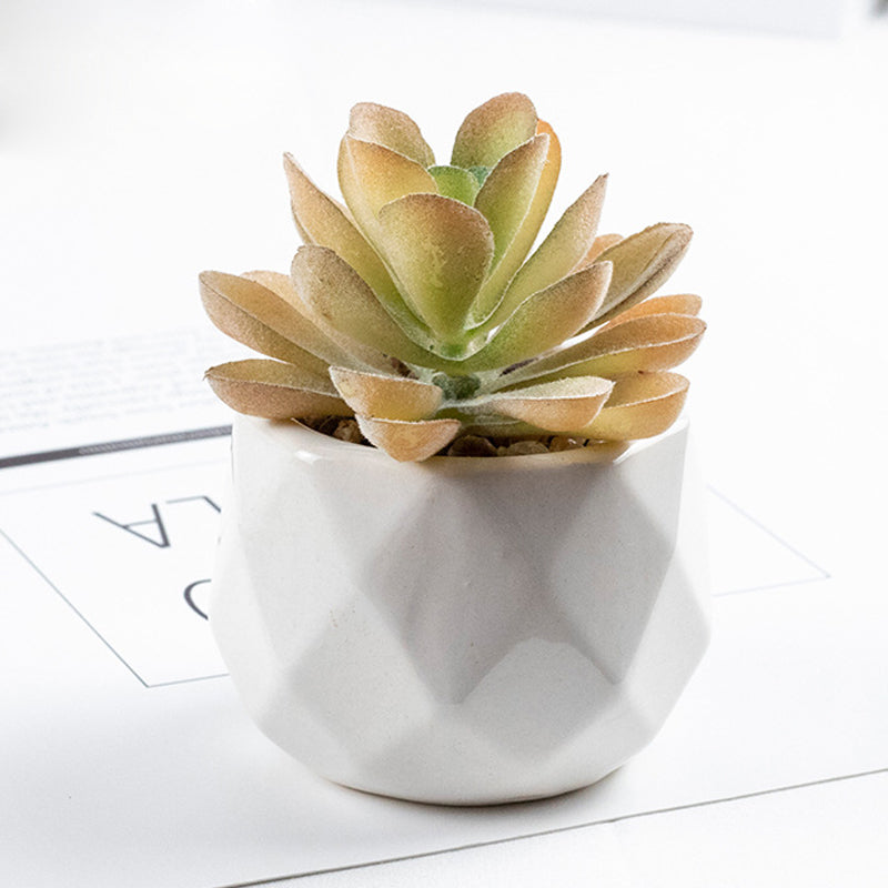 3 Pcs Artificial plant in white ceramic pot Stone Flower