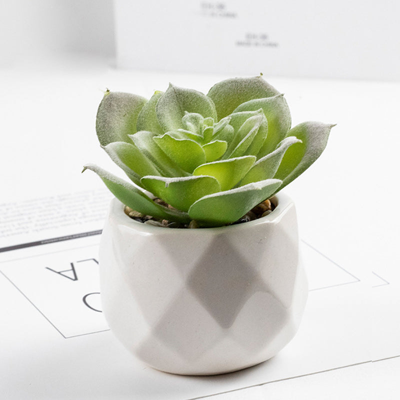 3 Pcs Artificial plant in white ceramic pot Water Lily