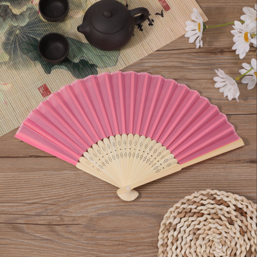 5 PCS Hand Fans for Women Foldable Handheld Portable Chinese Style Rose Red