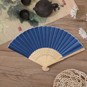 5 PCS Hand Fans for Women Foldable Handheld Portable Chinese Style Royal Blue