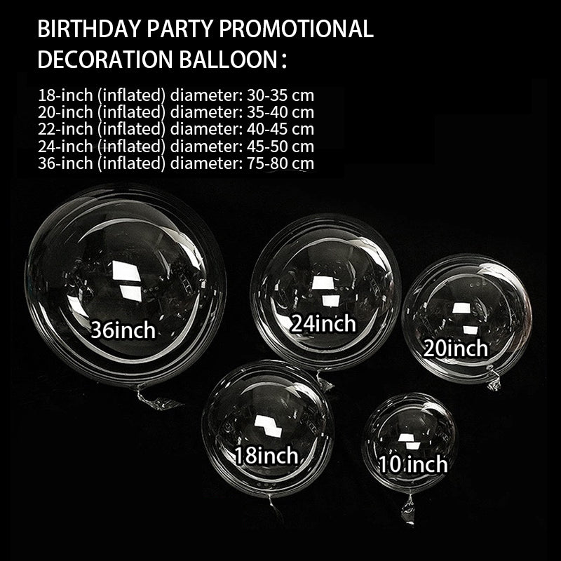 Giant Clear Balloons Pre Stretched Extra Wide Mouth Valentine's Day BoBo Balloons Large Transparent Bubble Balloon for Wedding Birthday Party Decoration 50Pcs