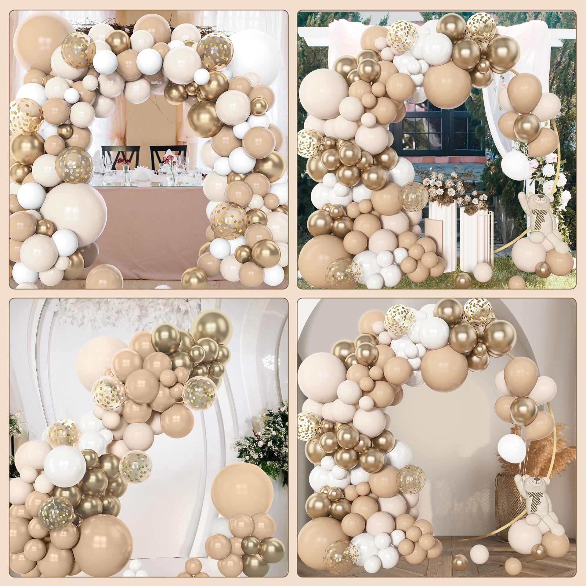 123 Pc Sandy White Skin DIY Balloon Garland Kit