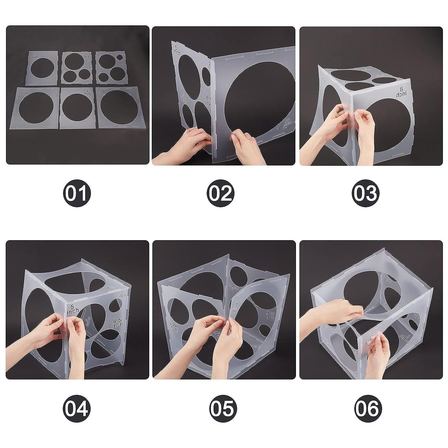 11 Holes Collapsible Plastic Balloon Size Measurement Tool