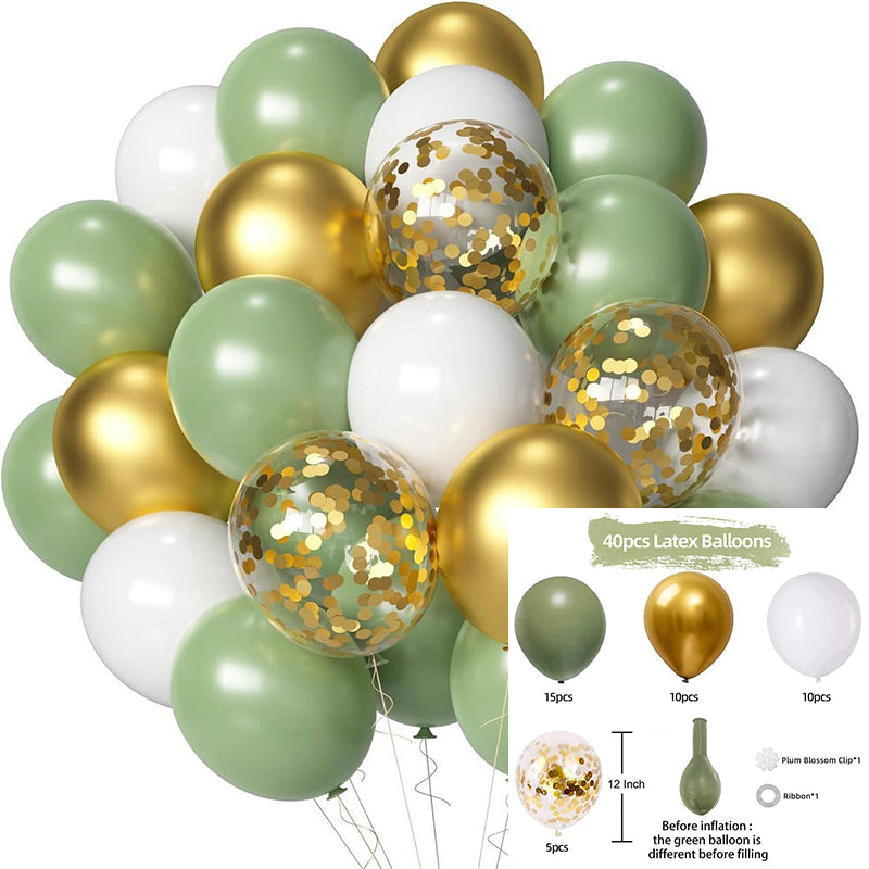 40 Pcs 12" Party Balloons with Ribbon for Birthday Wedding Graduation Anniversary Party Decorations