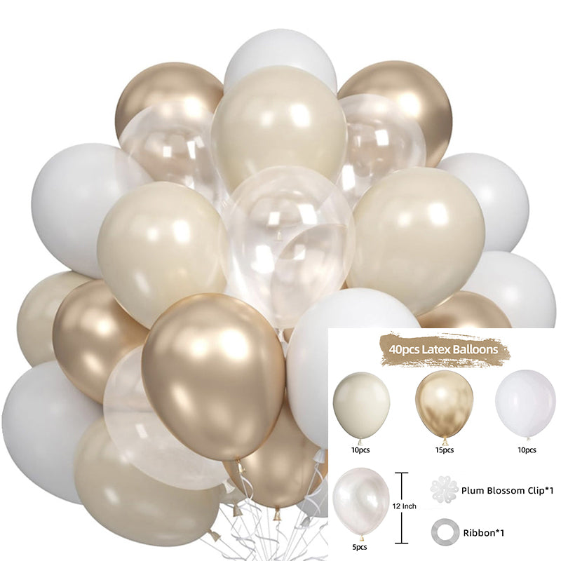 40 Pcs 12" Party Balloons with Ribbon for Birthday Wedding Graduation Anniversary Party Decorations