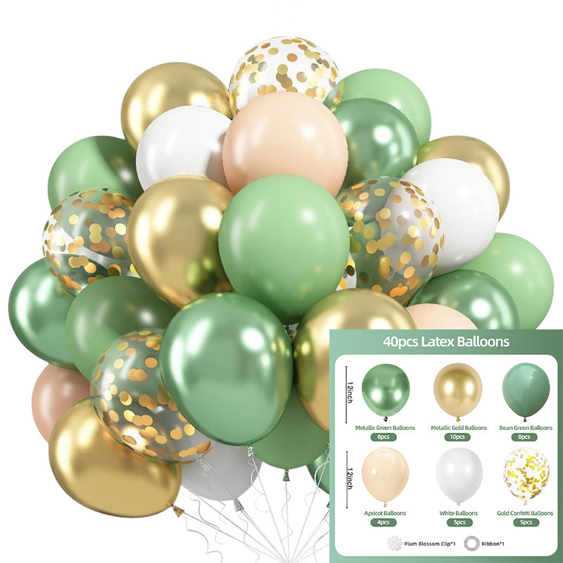 40 Pcs 12" Party Balloons with Ribbon for Birthday Wedding Graduation Anniversary Party Decorations
