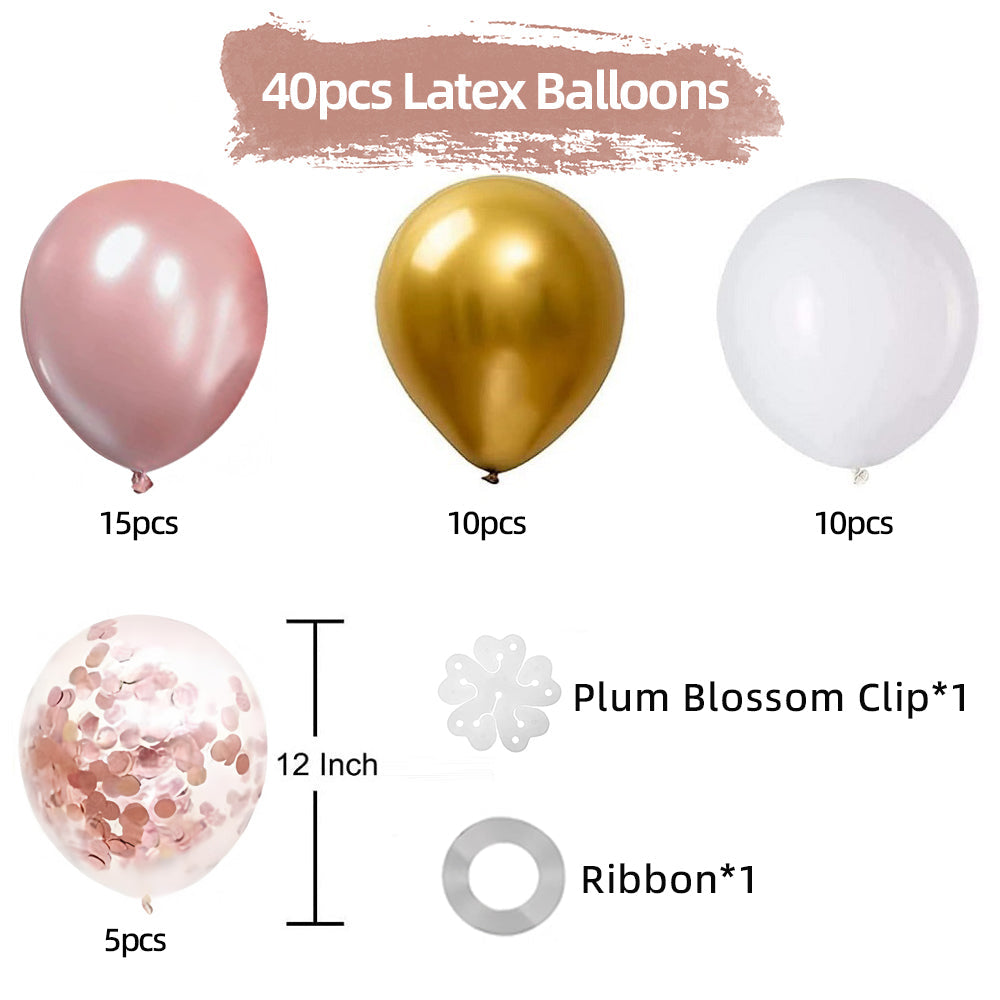 Set of 40 Light Pink Party Balloon Kit 12"