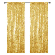 Payette Sequin 9ft H x 9ft W Drape/Backdrop Panel Gold