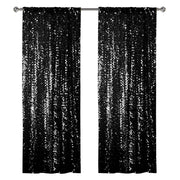 Payette Sequin 9ft H x 9ft W Drape/Backdrop Panel Black