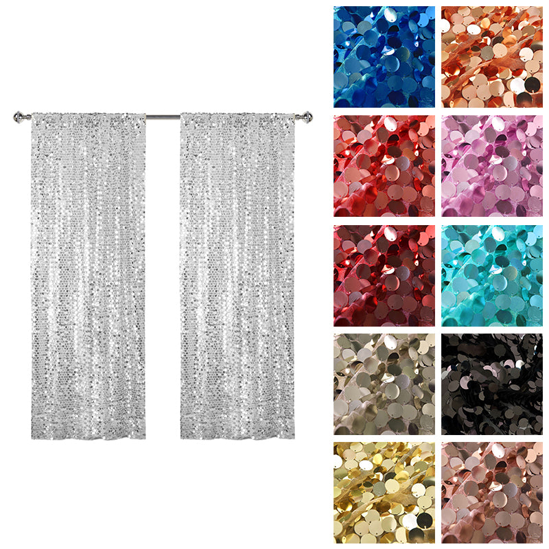 9FTx9FT Big Sequin Backdrop Curtains Panels Drapes Home Party Supplies Sequin Background for Parties Shimmer Wall Backdrop Cloth