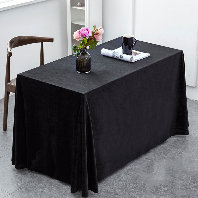Velvet 90"x132" Rectangular Tablecloth Black