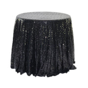Sequin Round Tablecloth 108" Black