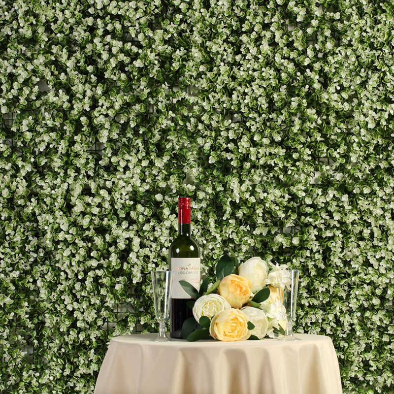 Boxwood Hedge Garden Wall Backdrop Mat 4 Artificial Panels 11 Sq ft White Tip Green