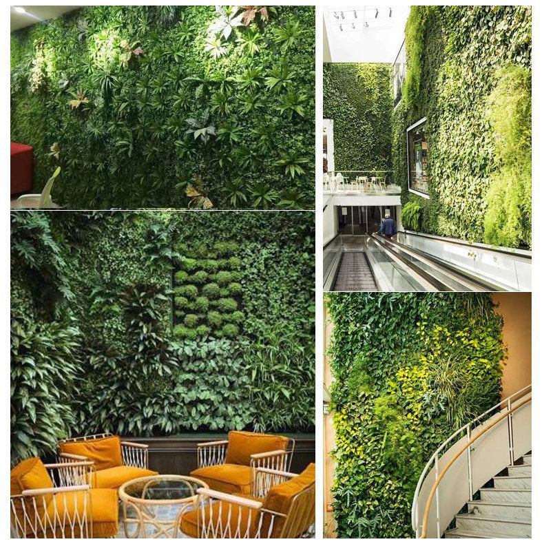 Boxwood/Fern Greenery Garden Wall, Grass Backdrop Mat 4 Artificial Panels 13 Sq. ft