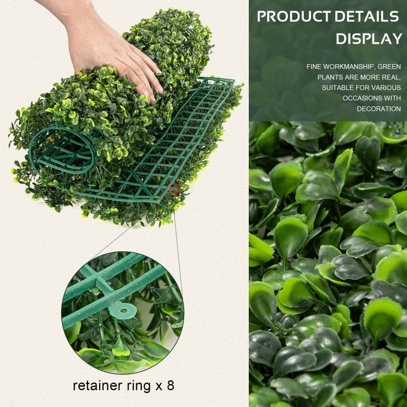Boxwood Hedge Garden Wall Backdrop Mat 4 Artificial Panels 11 Sq ft Dark Green