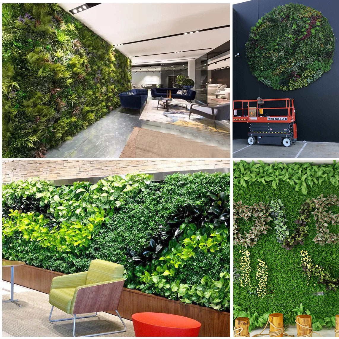 Boxwood/Fern Greenery Garden Wall, Grass Backdrop Mat 4 Artificial Panels 13 Sq. ft