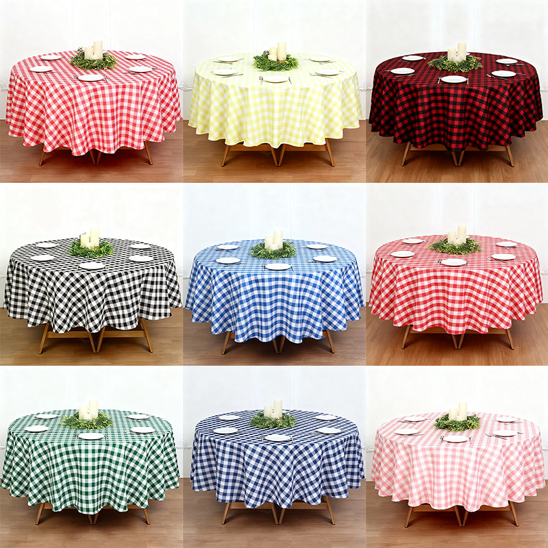 Buffalo Plaid Polyester Round Tablecloth Waterproof Stain and Wrinkle Resistant for Dining Room Party