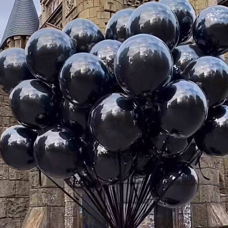 10 Sets Double-layer Clear Bobo Balloons 18" Black