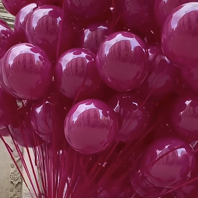 10 Sets Double-layer Clear Bobo Balloons 18" Rose Red