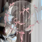10 Sets Pink Bow Clear Bobo Balloons 24"