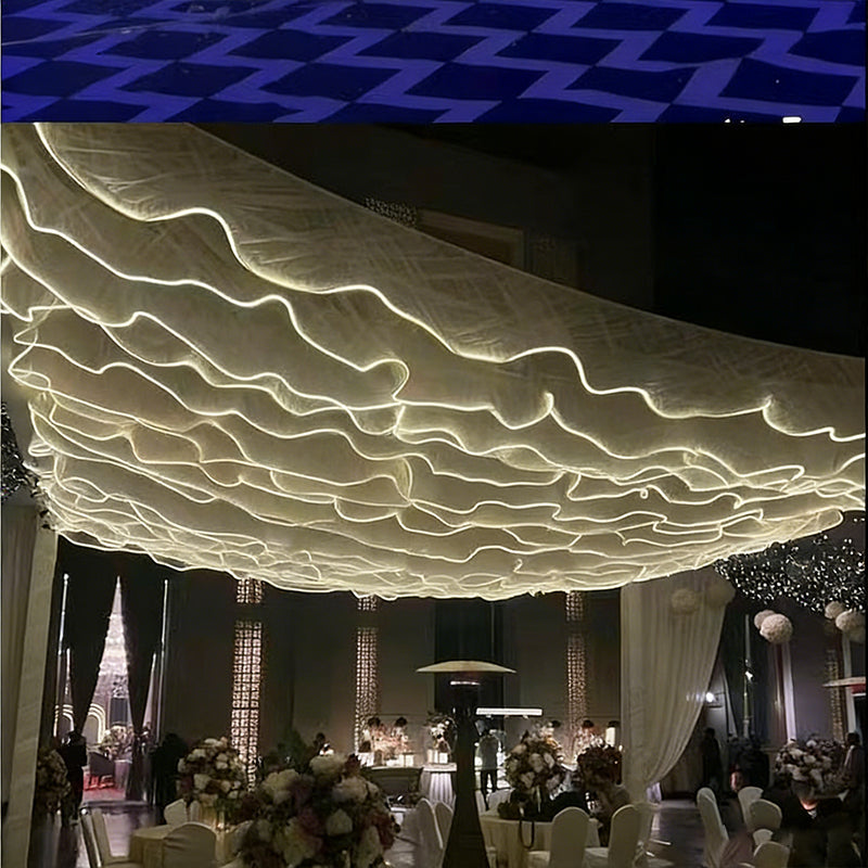 Ceiling Decoration Ceiling Luminous Ceiling Veil Creative Light Strip 50m Long Can Be Used for Birthdays Parties Weddings White Sand White Light