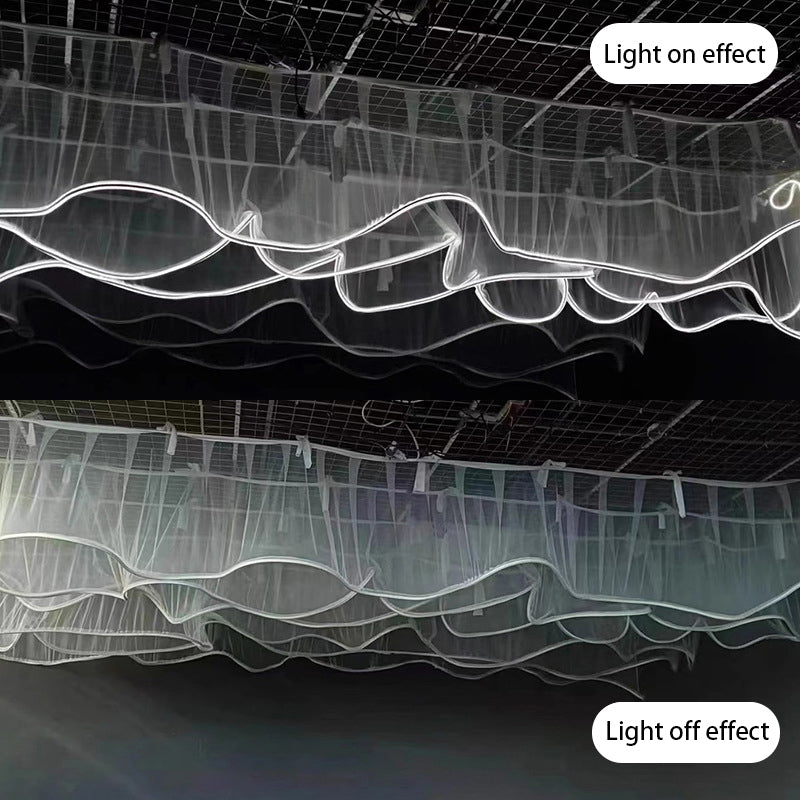 Luminous Ceiling Veil Wedding Ceiling Decorative Light Strip 50 Long 60cm High Easy to Install Reusable Creative Light Strip for Birthdays Parties Weddings