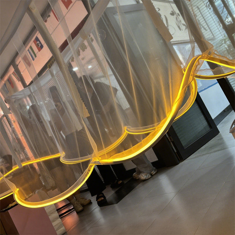 Ceiling Decoration Ceiling Luminous Ceiling Veil Creative Light Strip 50m Long Can Be Used for Birthdays Parties Weddings White Sand White Light