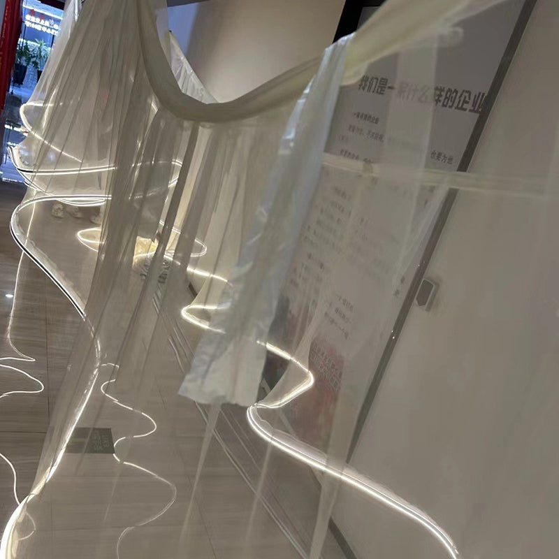 Luminous Ceiling Veil Wedding Ceiling Decorative Light Strip 50 Long 60cm High Easy to Install Reusable Creative Light Strip for Birthdays Parties Weddings