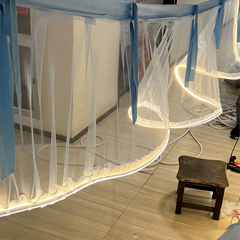 Luminous Ceiling Veil Wedding Ceiling Decorative Light Strip 50 Long 60cm High Easy to Install Reusable Creative Light Strip for Birthdays Parties Weddings