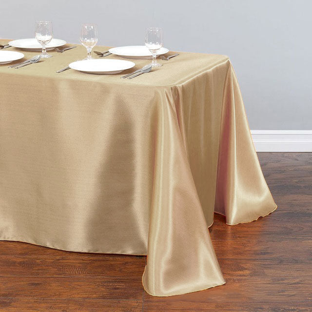 Satin Rectangular 90"x156" Tablecloth Champagne