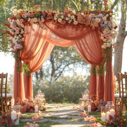 Chiffon Ceiling Drapery With Rod Pocket 5ftx32ft Orange