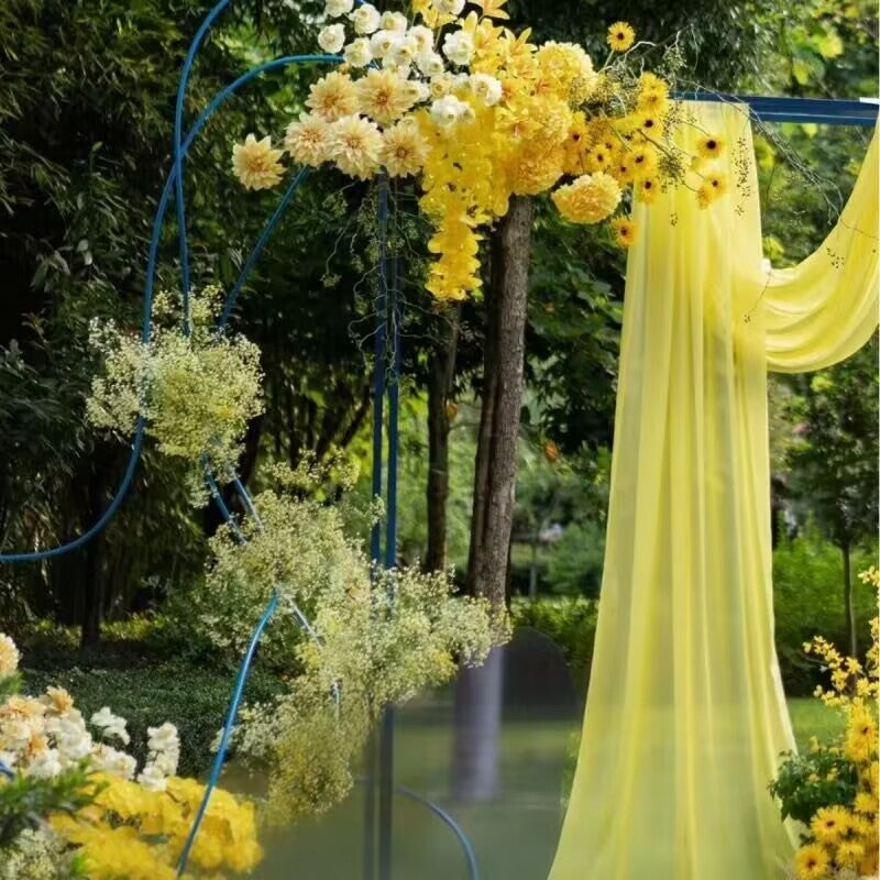 Chiffon Ceiling Drapery With Rod Pocket 5ftx13ft Lemon Yellow