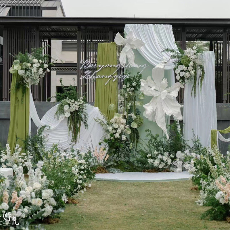 Chiffon Ceiling Drapery With Rod Pocket 5ftx13ft White