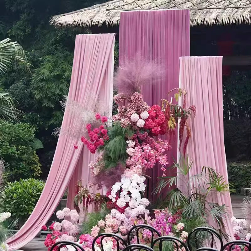 Chiffon Ceiling Drapery With Rod Pocket 5ftx32ft Pink