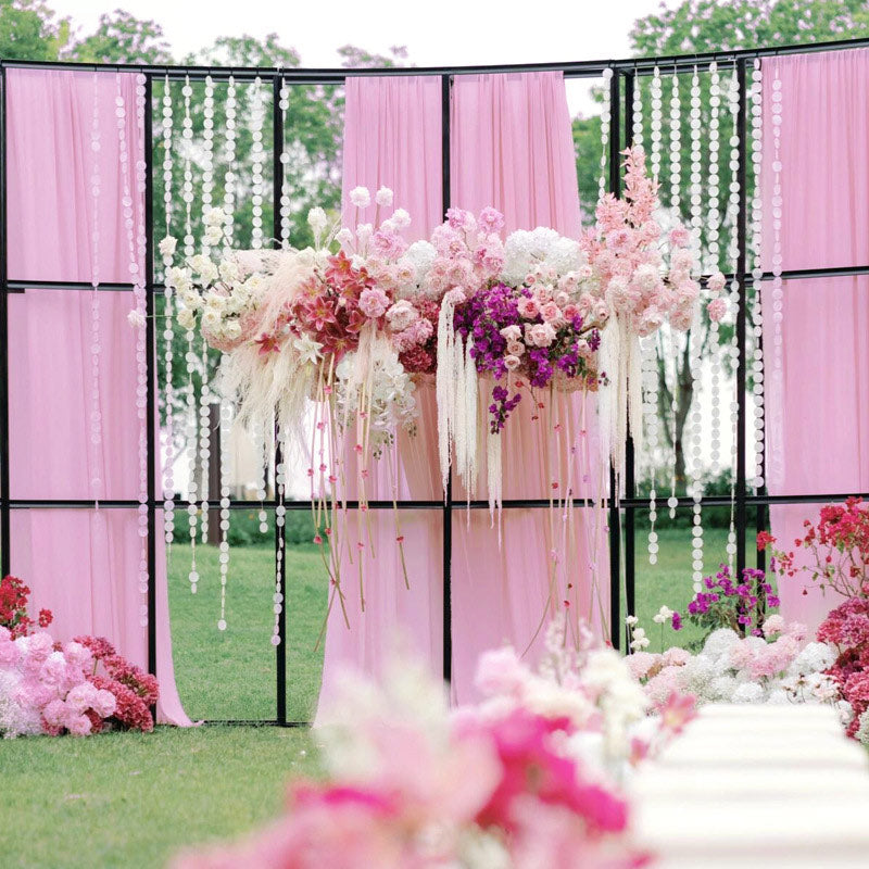 Chiffon Ceiling Drapery With Rod Pocket 5ftx32ft Pink