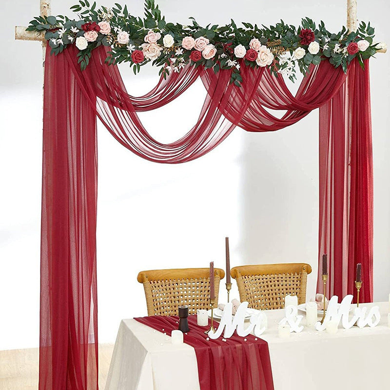 Chiffon Ceiling Drapery With Rod Pocket 5ftx13ft Burgundy