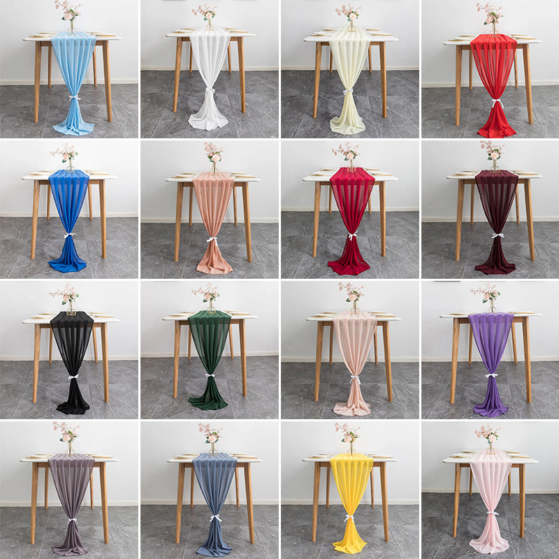 Chiffon Table Runner Boho Rustic 10ft Wedding Runner Sheer Romantic Bridal Shower Decorations