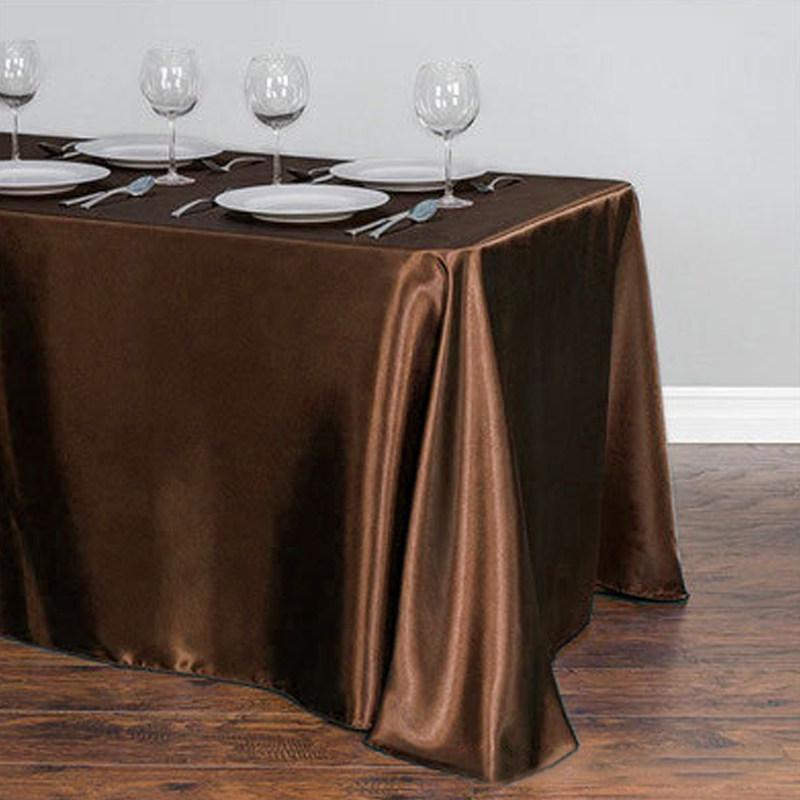 Satin Rectangular 90"x156" Tablecloth Chocolate