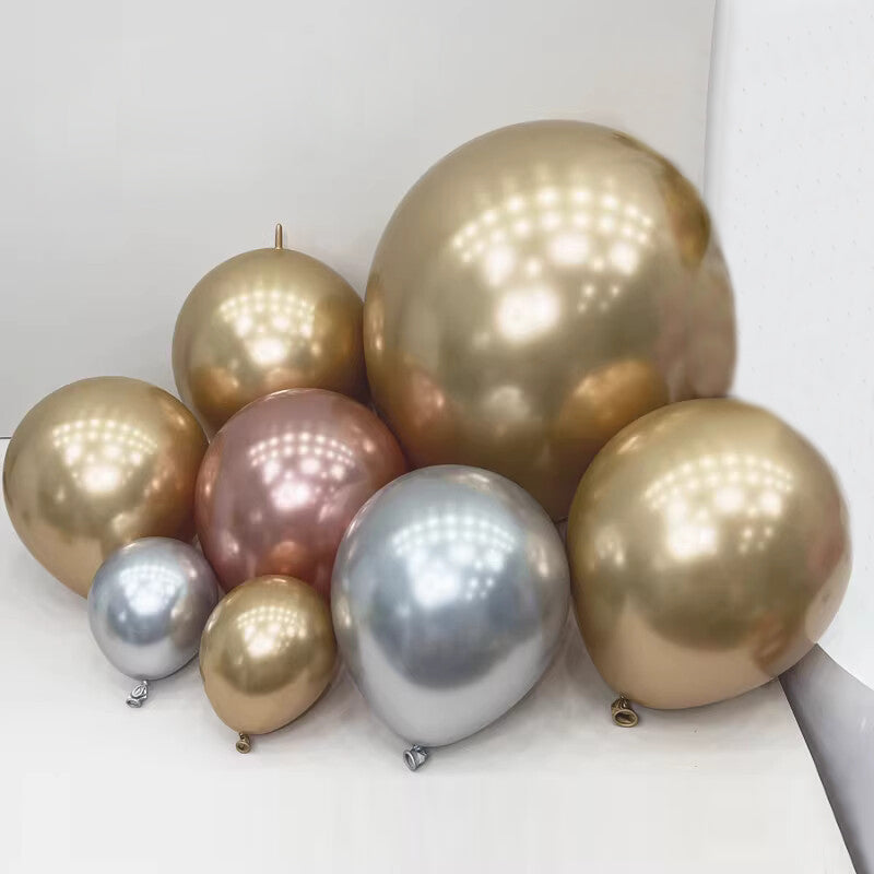 Colorful Party Balloons Chrome Metallic Helium Balloons for Birthday Party Decoration and Arch Decoration Wedding Birthday Baby Shower Christmas Party