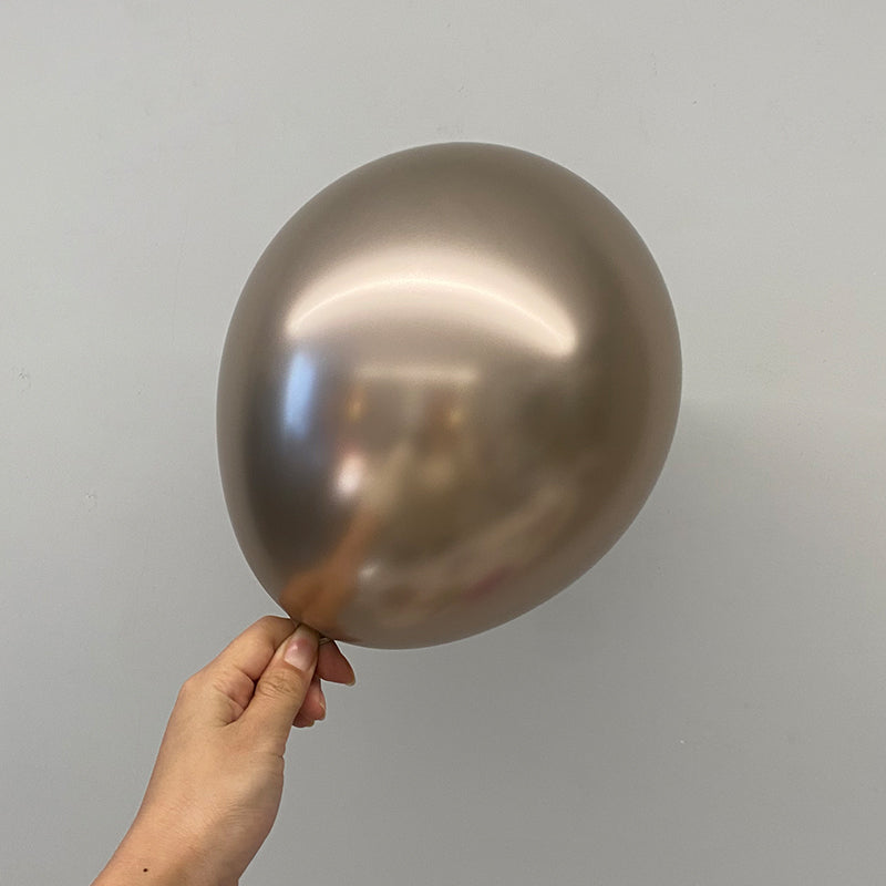 5" Latex Balloons 100 Pcs Chrome Champagne Gold