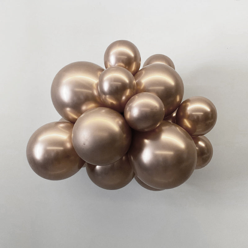 10" Latex Balloons 50 Pcs Chrome Champagne Gold