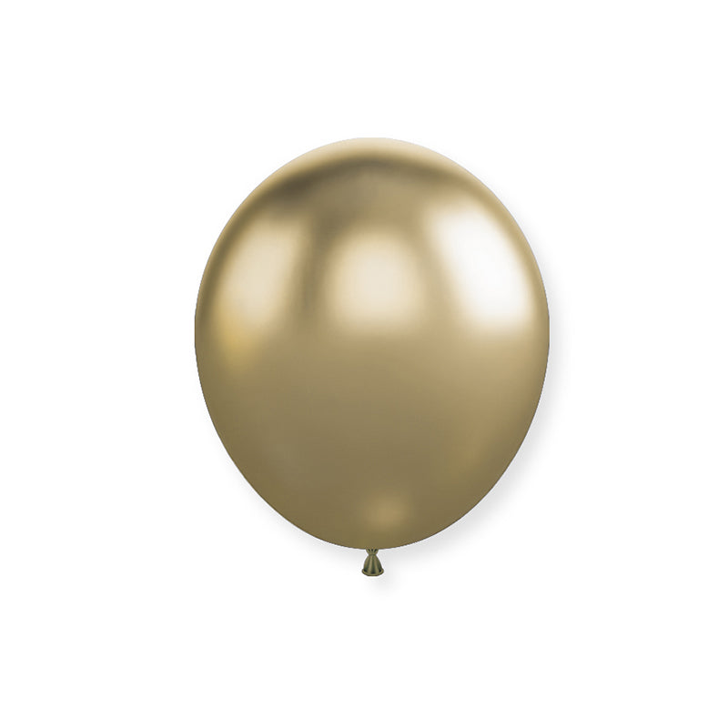 10" Latex Balloons 50 Pcs Chrome Gold