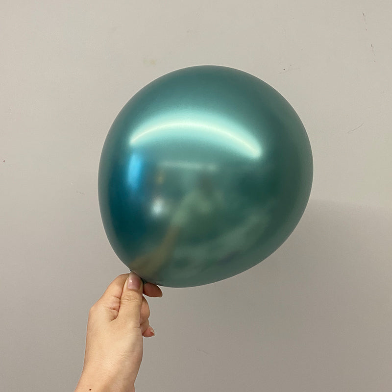 5" Latex Balloons 100 Pcs Chrome Green