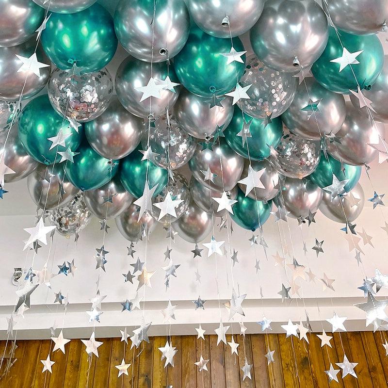 5" Latex Balloons 100 Pcs Chrome Green