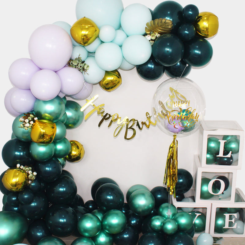 5" Latex Balloons 100 Pcs Chrome Green