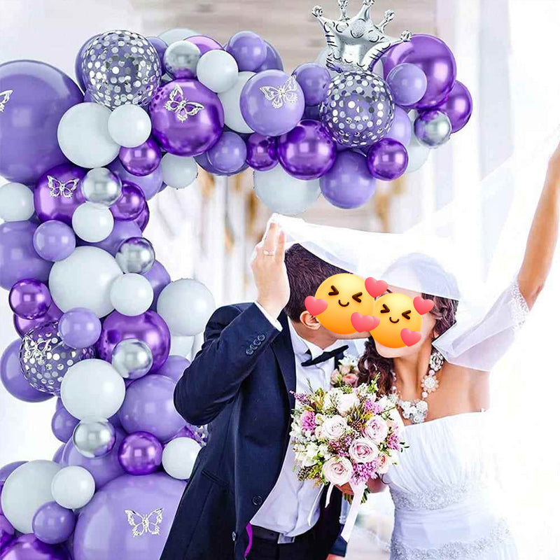 5" Latex Balloons 100 Pcs Chrome Purple