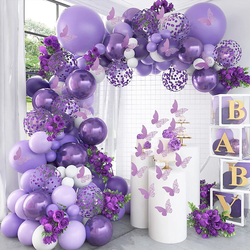 5" Latex Balloons 100 Pcs Chrome Purple