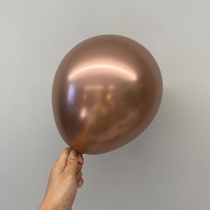 5" Latex Balloons 100 Pcs Chrome Rose Gold