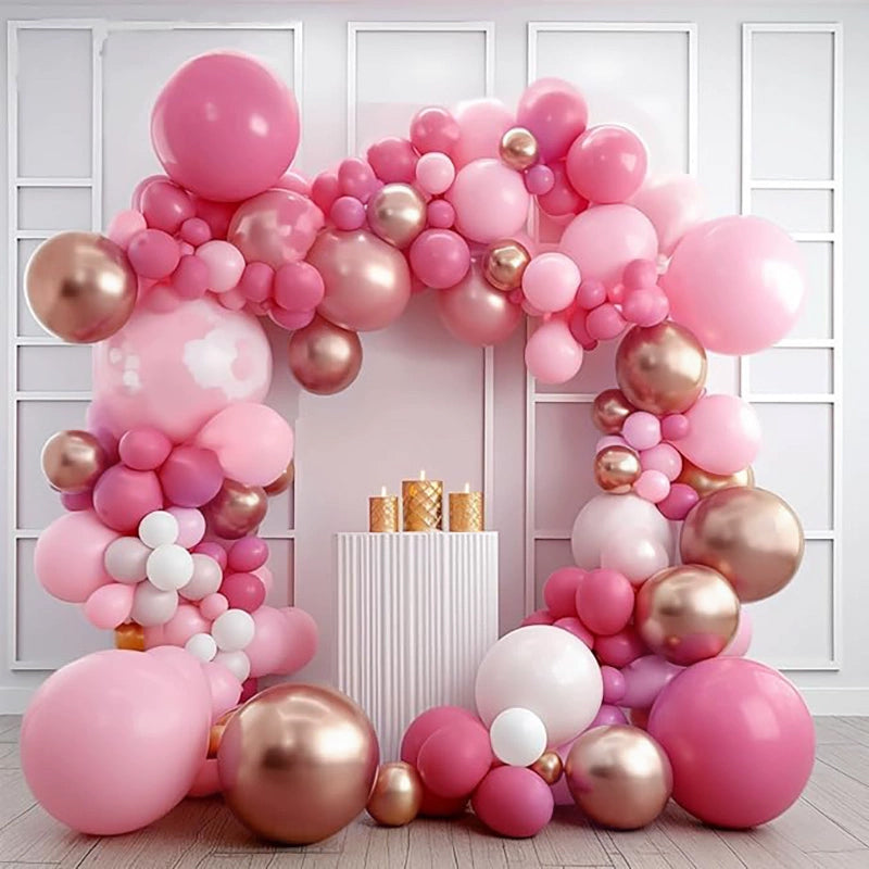 5" Latex Balloons 100 Pcs Chrome Rose Gold